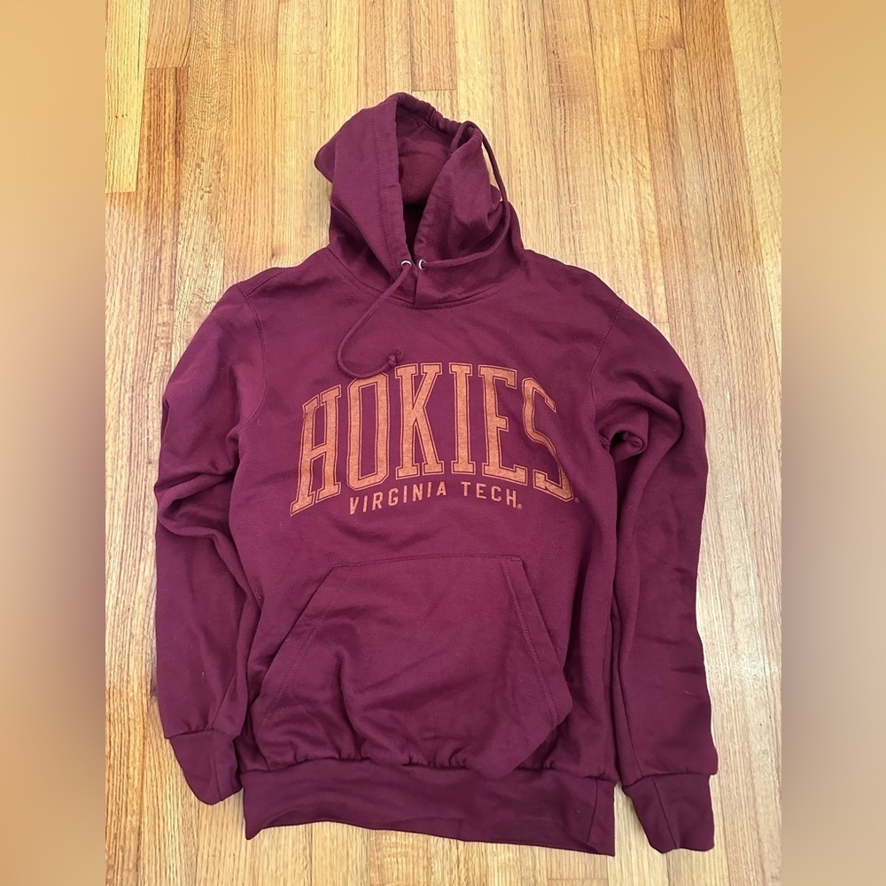 Virginia Tech Hoodie Adult S Burgundy Hokies Pullover College Football(g)